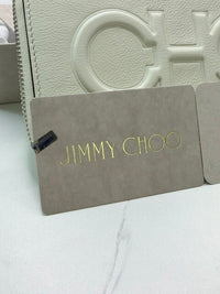 Jimmy Choo Bettina Milk White Leather Embossed Zip Wallet full inclusion new