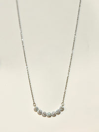 Moissanite authentic silver tone necklace 16”-18” New N3