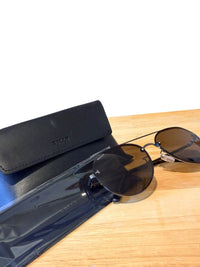 Bally BY0106/H-12E Unisex Black Metal Aviator Sunglasses New