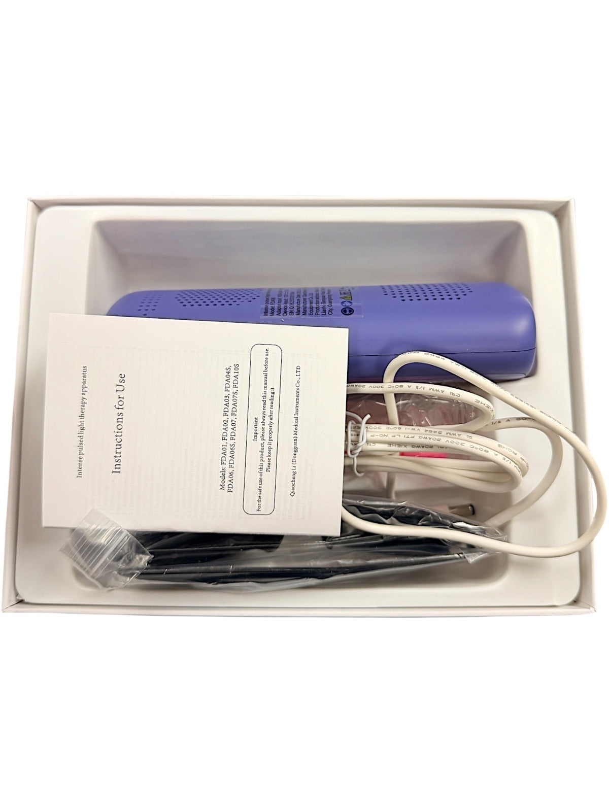 IPL Hair Removal Device with Goggles and Adapter - Purple
