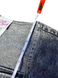 Vintage 80s Dirty Dancing Acid Wash Denim Crop Top Jeweled Buttons Size Large
