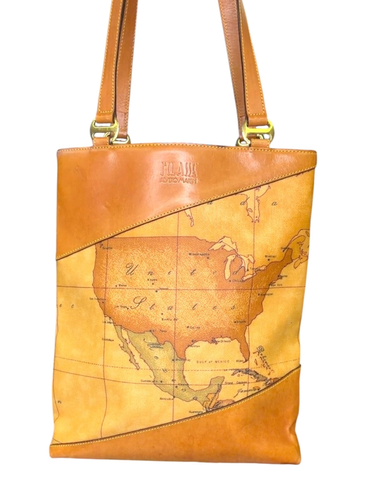 Alviero Martini 1A Classe Geo Classic Leather Tote Bag