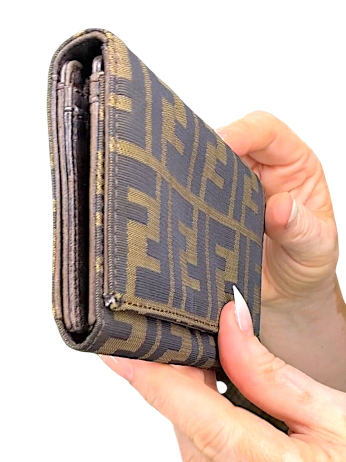 Vintage Fendi Zucca FF Monogram Canvas Wallet Brown
