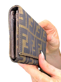 Vintage Fendi Zucca FF Monogram Canvas Wallet Brown