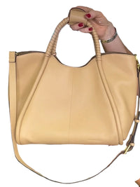 Antonio Melani Beige Leather Tote Shoulder Bag Satchel