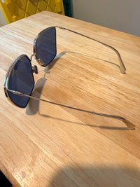 Celine CL40135U 16V Silver Blue Sunglasses 65mm New with Case and Box
