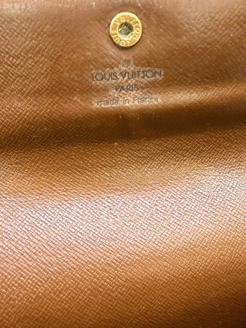 Louis Vuitton Vintage Monogram Continental Long Snap Wallet Brown