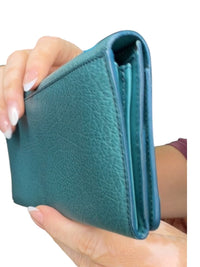 Celine Blue Leather Long Wallet authentic vintage Celine Large Flap Wallet