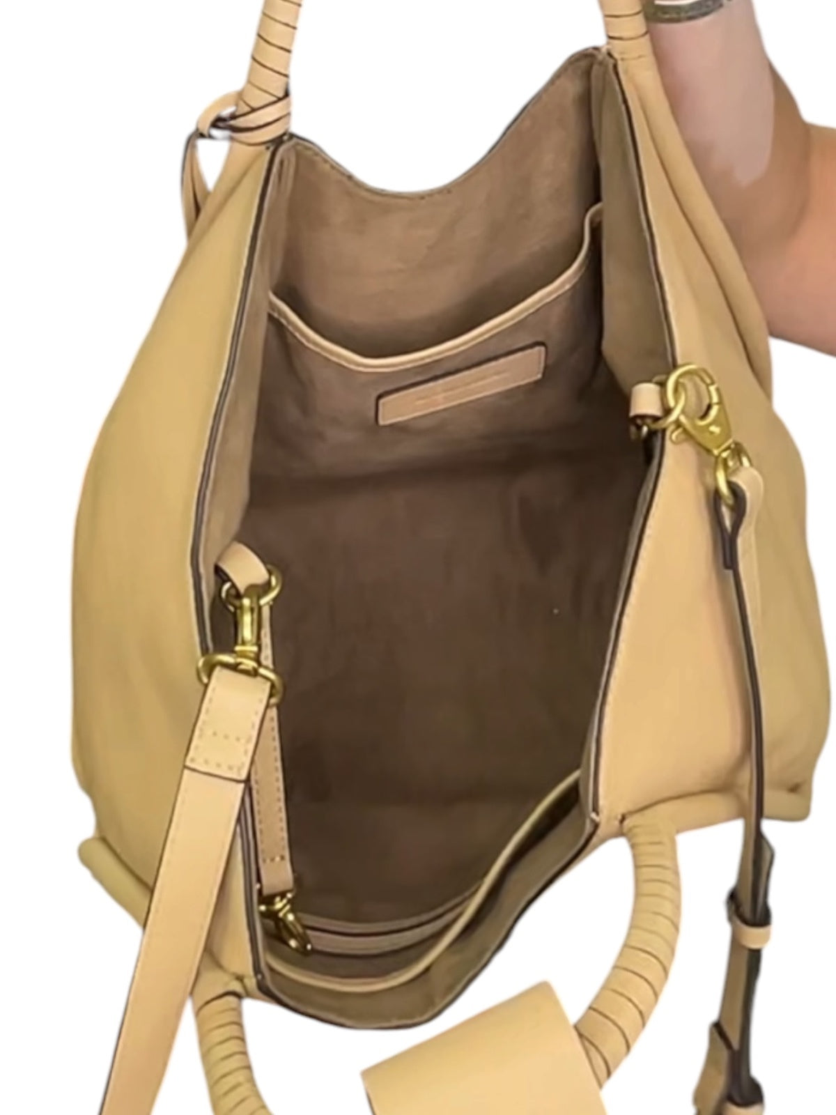 Antonio Melani Beige Leather Tote Shoulder Bag Satchel