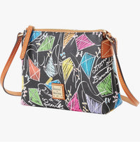 Dooney & Bourke Black Multi Color Kite Print Crossbody Bag and Wallet Set NWT