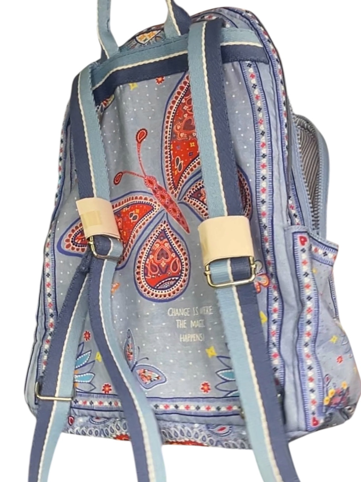 Brighton Bandana Love Backpack Blue Paisley Butterfly Heart Print Backpack NWT
