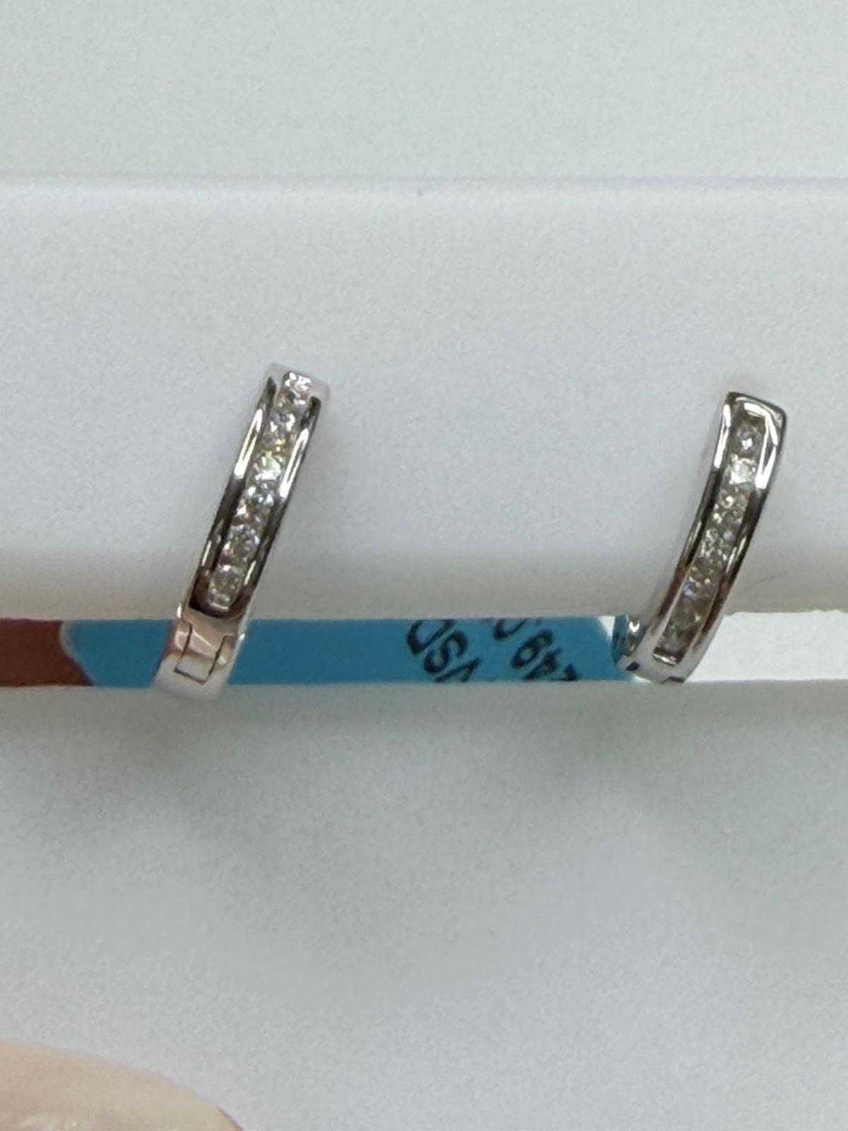 Sterling Silver Moissanite RP Hoop Earrings