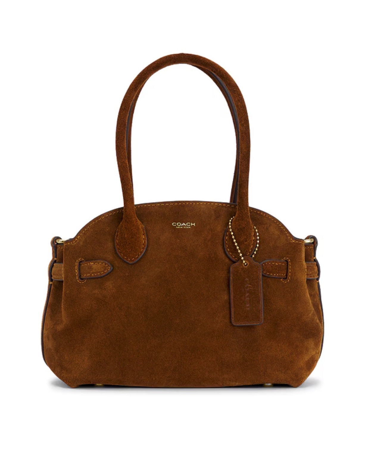 Coach Soft Suede Empire Carryall 21 in Warm Brown Crossbody new with tags