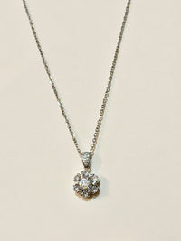 Moissanite authentic silver tone necklace 16”-18” New N9