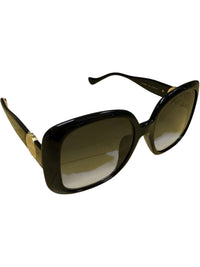 Gucci Oversized Black Square Sunglasses with Gold GG Logo