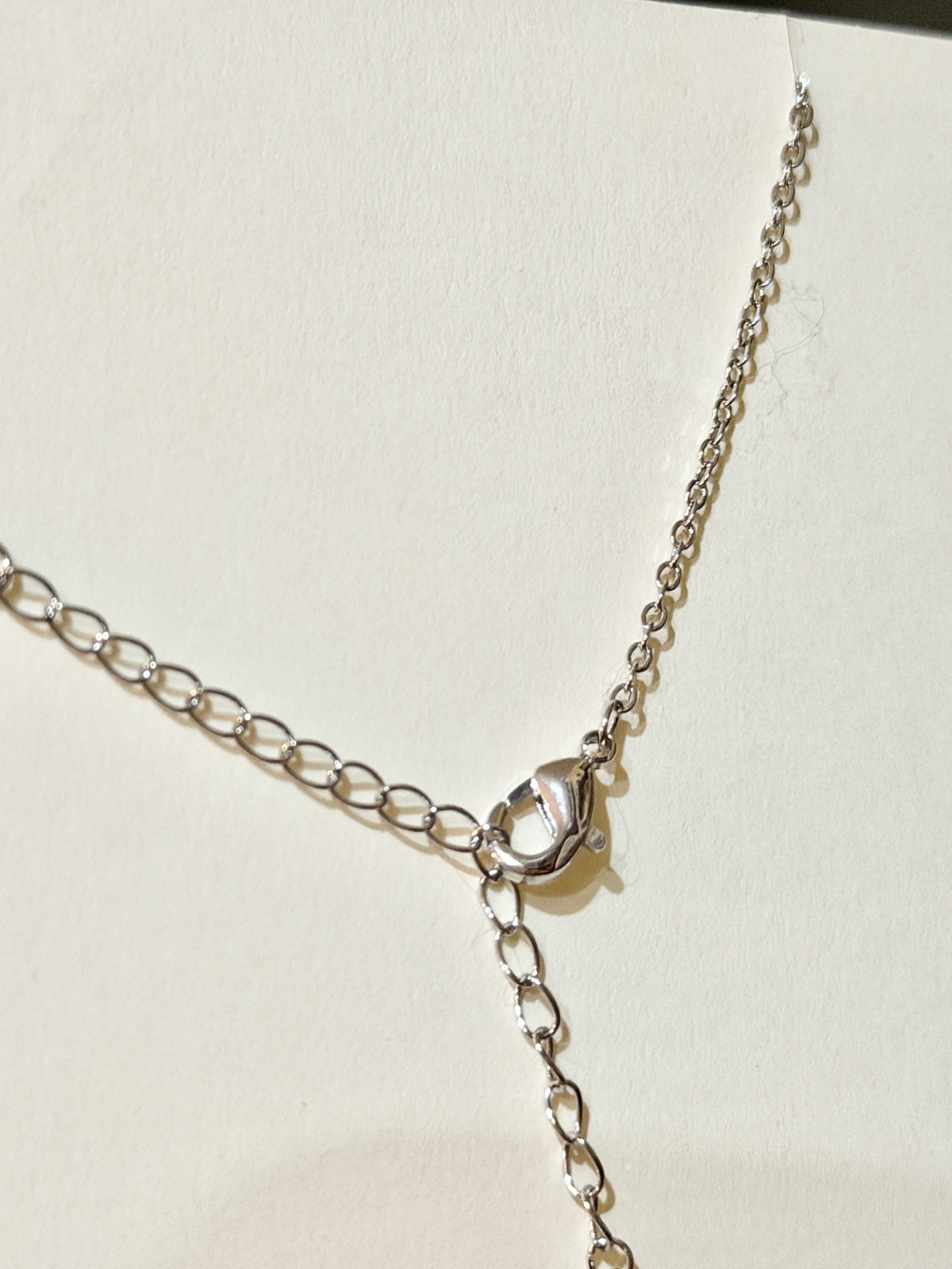 Moissanite authentic silver tone necklace 16”-18” New N6
