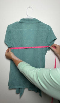 Sonoma Life + Style Teal Short Sleeve Open Front Cardigan Size L