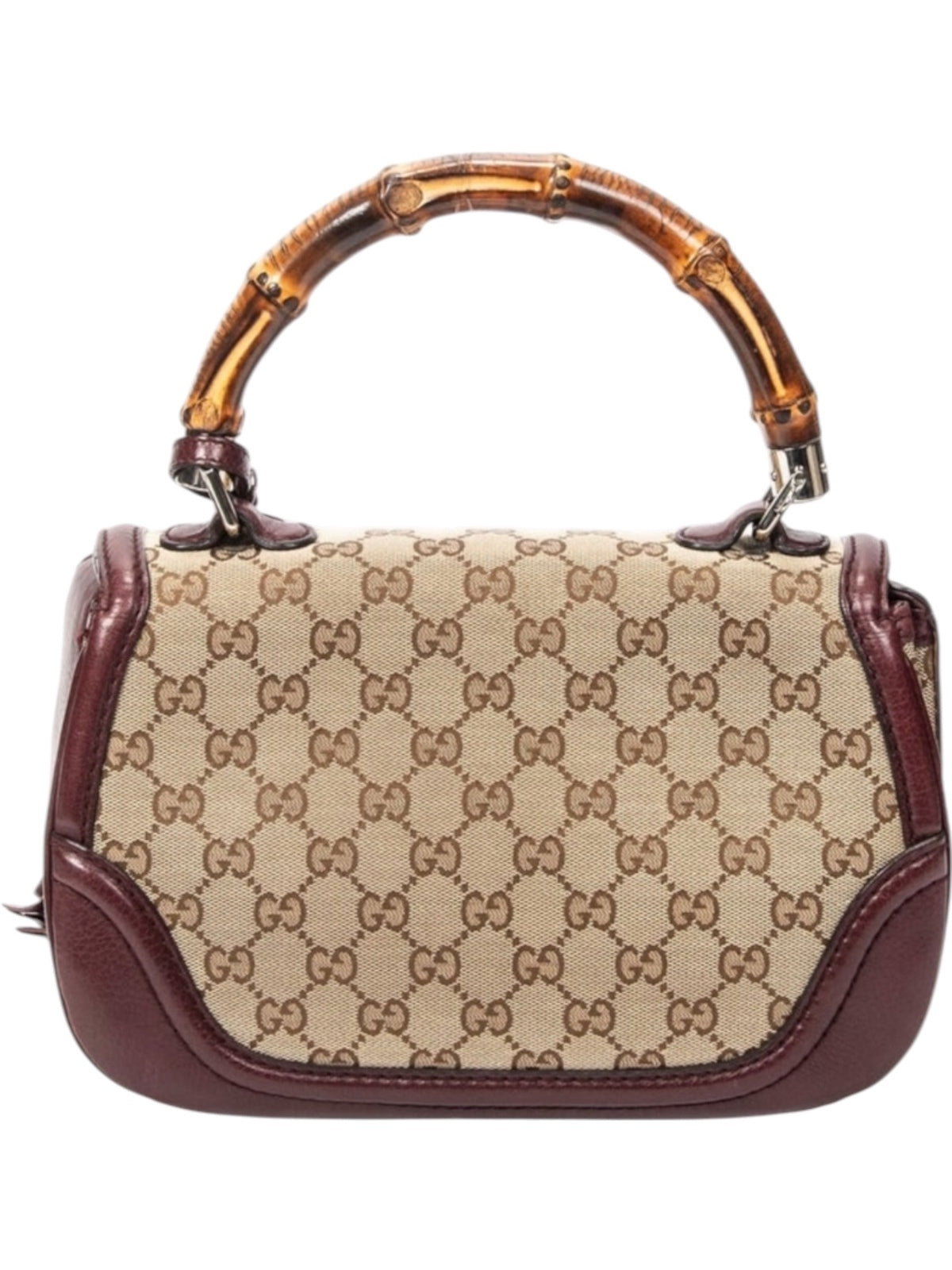 Gucci Bamboo Handle GG Supreme Canvas Shoulder Bag