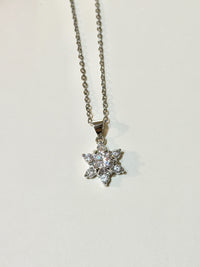 Moissanite authentic silver tone necklace 16”-18” New N2