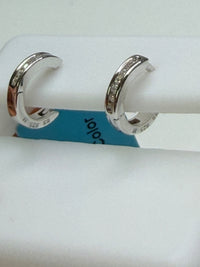 Sterling Silver Moissanite RP Hoop Earrings