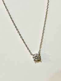 Moissanite authentic silver tone necklace 16”-18” New N6