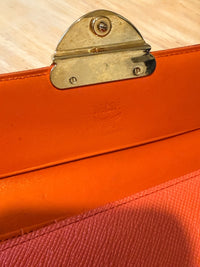 MCM Orange Leather Wallet with Gold-tone Clasp