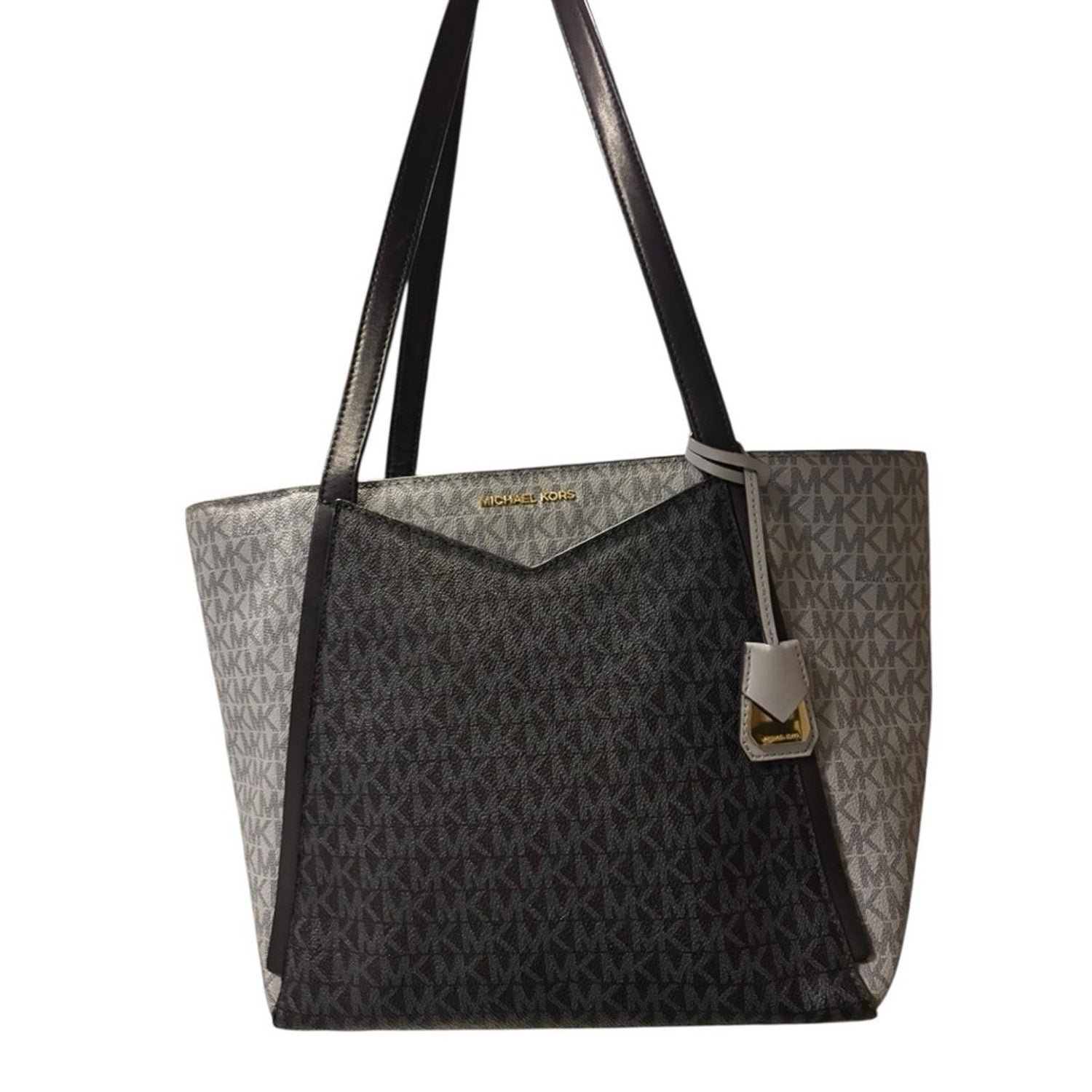 Michael Kors large navy blue and light blue tote