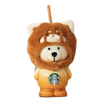 Starbucks Orange Bear Cup with Red Panda Hood Limited Edition Tumbler