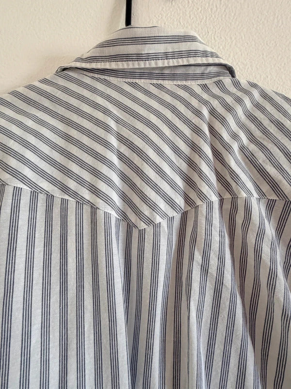 Vintage Williams Bay Men’s L Striped Shirt Short Sleeve Pearl Snap sku1059