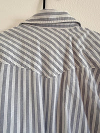 Vintage Williams Bay Men’s L Striped Shirt Short Sleeve Pearl Snap sku1059