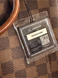 Louis Vuitton Brown Damier Ebene Satchel with Black Front Panel and Tan Handle