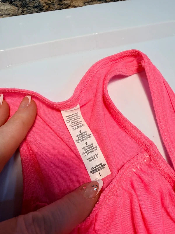 Mamacita Needs a Margarita Neon Pink Racerback Tank Top Large SKUA1