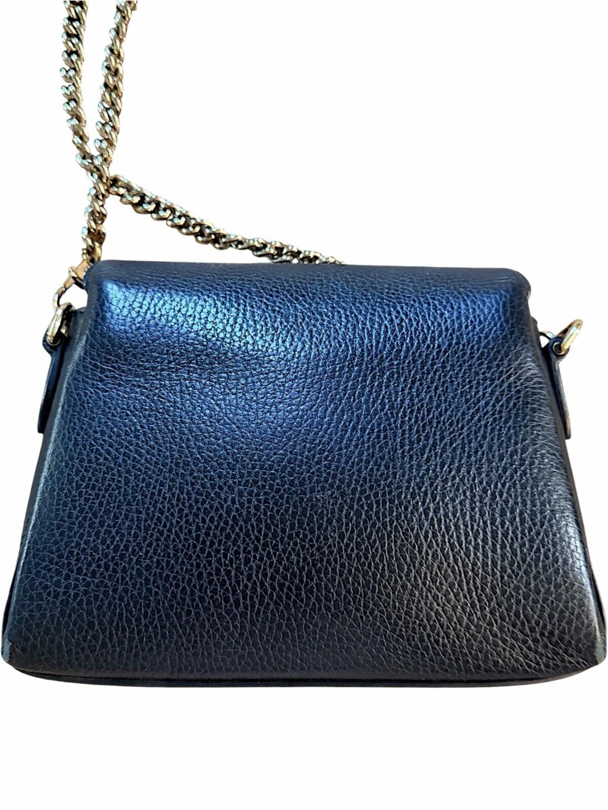 Gucci Black Leather Crossbody with Gold Chain