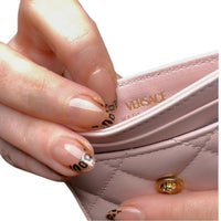 Versace Pink Quilted Leather Medusa Card Holder