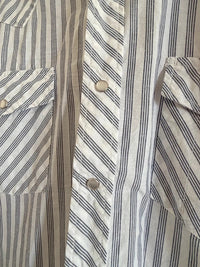 Vintage Williams Bay Men’s L Striped Shirt Short Sleeve Pearl Snap sku1059