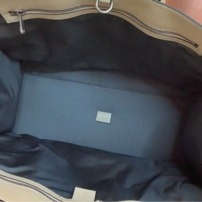 Gucci GG Nylon Tote Brown & Cream Top Handle Shoulder Bag