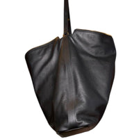 Versace Black 100% Pebbled Leather Large Hobo Shoulder Tote Bag NWT