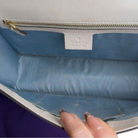 Gucci Sylvie Printed Leather Shoulder Bag White Gold Stars