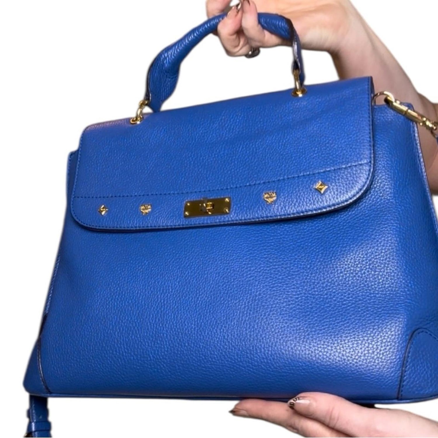 MCM Blue Leather Handbag