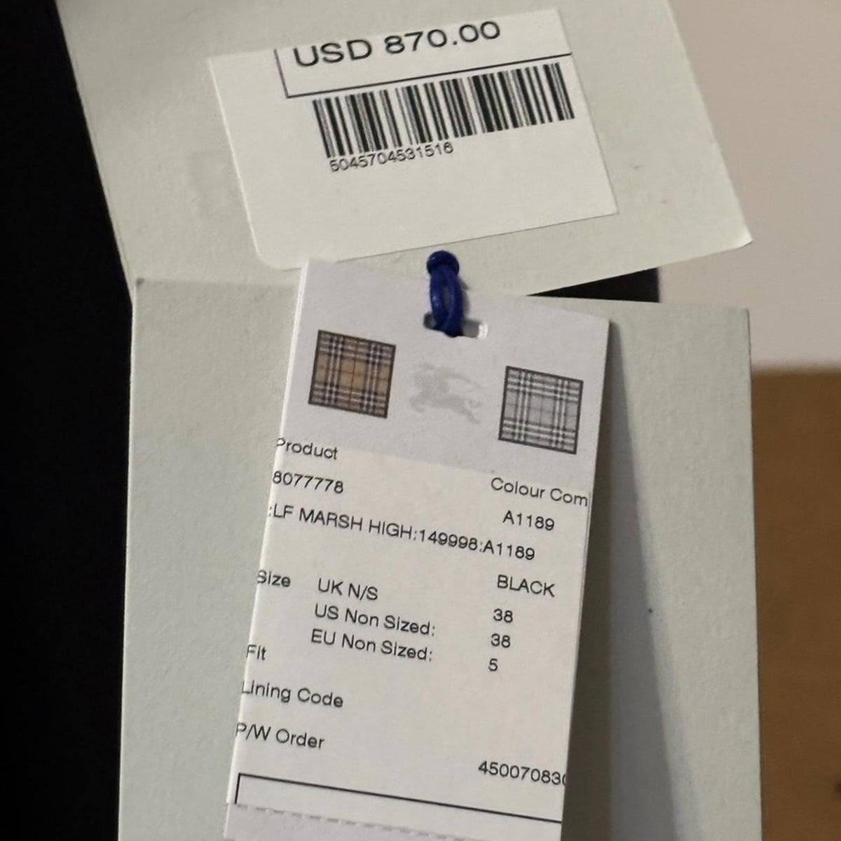 Burberry Prorsum Marsh High Black Rain Boots Women’s Size EU 38 US 7.5