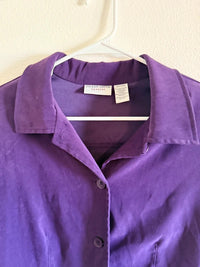 Jaclyn Smith Classic Purple Button Suede Jacket Blazer Large skuO