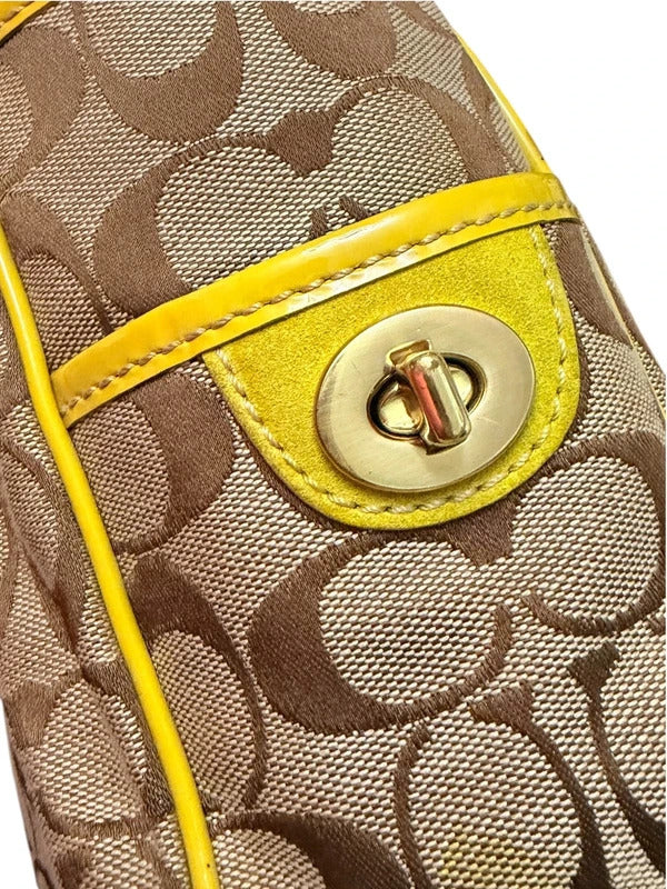 Coach Authentic Vintage 2004 Signature Yellow Suede Tote Bag
