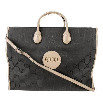Gucci GG Nylon Tote Brown & Cream Top Handle Shoulder Bag