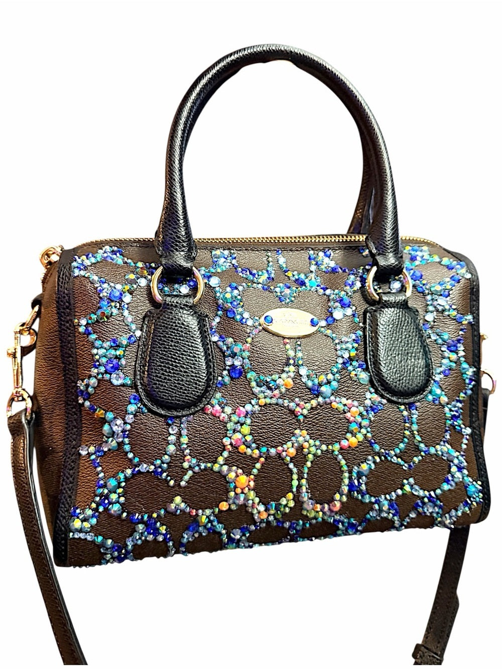 Coach Signature Mini Bennett Crossbody Custom Bedazzled w/ rhinestones