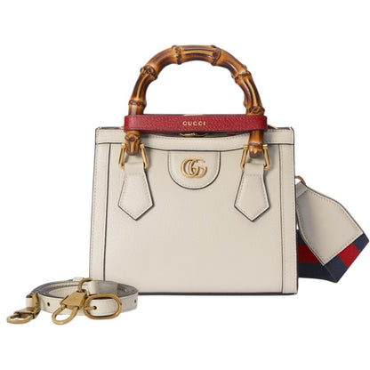 Gucci Diana Mini Tote Bag Cream Leather with Bamboo Handles