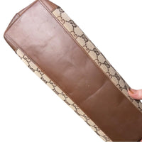 Gucci Jackie Tote GG Canvas Brown Leather Trim