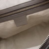 Gucci GG Supreme Canvas Web Stripe Boston Bag Brown Burgundy Crossbody