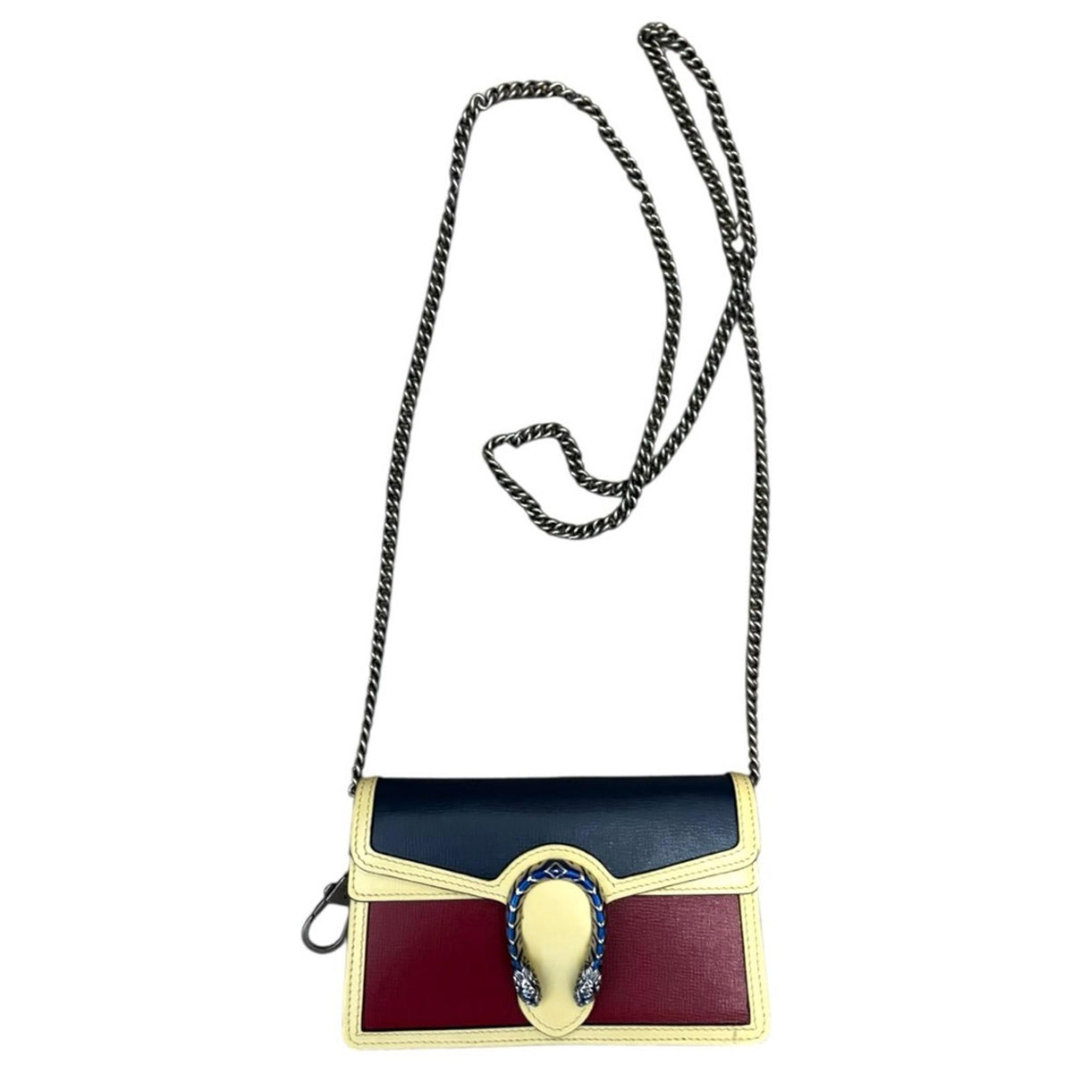 Gucci Dionysus Super Mini Leather Shoulder Bag Tricolor Red Yellow Blue