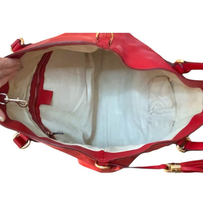 Gucci Soho Oversized Red Leather Tote Bag gold hardware with dustbag and COA