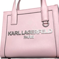 Karl Lagerfeld Paris Nouveau Pink Leather Satchel Crossbody Structured Tote Bag